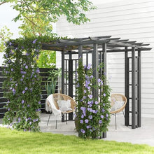 Outsunny 9' x 9' Vinyl Pergola Dark Gray
