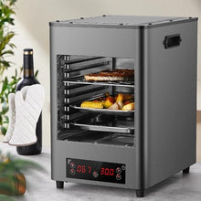 1700w Stainless Steel Automatic Steak Broiler,Electric Steak Broile W/Glove,Small Home Camping Oven Steak Cooker Machine -Touch Button/800℃ High Temperature/8-Layer Grill/Timer 30 Min,A