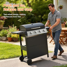 EUHOME 4-Burner Stainless Steel Gas Grill | 34,000 BTU Total Output & 421 sq.in Cooking Area | Powerful Even-Heat System for Large Family BBQs & Backyard Parties
