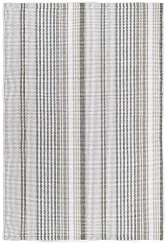 Dash & Albert Gradation Ticking Handwoven Indoor/Outdoor Rug 9x12 Feet Grey Stripe Pattern