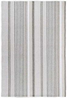 Dash & Albert Gradation Ticking Handwoven Indoor/Outdoor Rug 9x12 Feet Grey Stripe Pattern