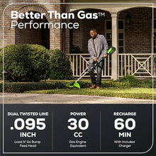 Greenworks 80V 16 in Cordless String Trimmer, 2.0 Ah Battery