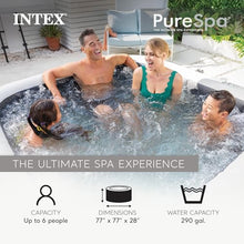 INTEX PureSpa 6 Person Inflatable Hot Tub with Energy-Efficient Spa Cover