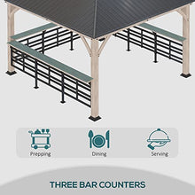 Outsunny 11' x 11' Hardtop Gazebo with Metal & Acrylic Roof, Wood Frame, Bark Brown