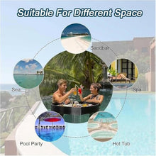 OGMOYT Heart-Shaped Rattan Pool Tray - 60cm Floating Breakfast & Drink Holder for Hot Tubs Spas B，