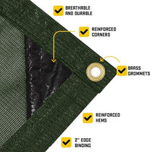 Core Tarps 60% Green Shade Cloth with Grommets - 24 X 50 FT Heavy Duty Mesh Tarp - Sun Shade Cloth for Garden Vegetables Plants Greenhouse Outdoors Backyard Fences Dump Trucks Patio Mesh Shade Tarp
