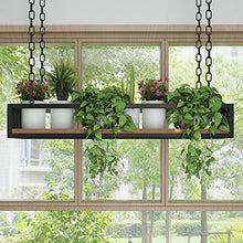 SDVantage Hanging Planters Baskets, Metal Plant Hanger with Hanging Hooks, Wall Hanging Flower Pot Holder for Patio Deck Ceiling Plant Holder, Wood and Metal,120X25X15Cm