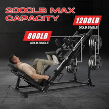 GarveeLife Leg Press Hack Squat Machine Adjustable 2-in-1 Black