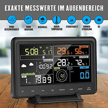 ALQPPM Wireless Wi-Fi Weather Station - Digital Weather Forecast with Screen, Rain Guage, Anemometer, Solar Powered