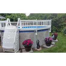 Vinyl Works GE Deluxe Adjustable A Frame Above Ground Pool Ladder w/Gate, White