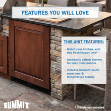 Summit 24” Outdoor Refrigerator, Built-in, 4.8 cu.ft. Capacity, ENERGY STAR, Panel-Ready* - SPR627OSPNRLHD *Panels Not Included