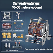 HuanEssentric Removable Retractable Stainless Steel Hose Reel Rack-40mHose