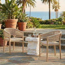 Christopher Knight Home Nona Bistro Table and Chairs Set of 2, 3 Pieces Outdoor Bistro Set for Poolside/Garden Cafeteria, MGO Outdoor Side Table and Wooden Patio Chairs Set, Light Brown+Natural+White