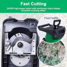 VNATWGOO Automatic Electric Wood Chipper Shredder, 2400W 4500RPM Wood Mulcher Leaf Shredder with Collection Bag for 0-40mm Branches Yellow