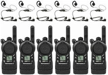 Motorola 6 Pack CLS1410 Walkie Talkie Radios with Headsets Black