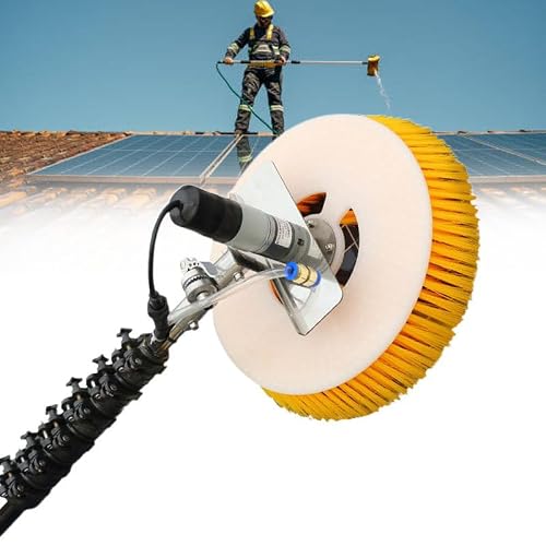 WEIMILOR Solar Cleaning Brush, Long Reach Telescopic Window Cleaning Brush, Extended Extension, Solar Panel, Conservatory, Window Cleaner, Hose Brush Set,2m