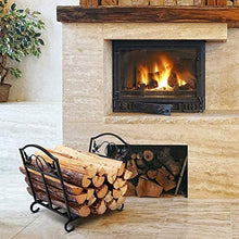 DOIBG Foldable Heavy Duty Wrought Iron Firewood Rack for Stove Fire Pit Fireplace Small and Compact Wood Holder for Indoor Fireside