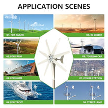 LURECAQING 400W Wind Turbine Generator Kit - 12V/24V/48V, 8-Blade Wind Power System with Charge Controller - Perfect for Home, Marine, Hybrid Solar & Wind Energy Solutions 48V