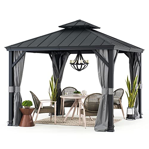 SummerCove 10 ft. x 10 ft. Hardtop Gazebo Black