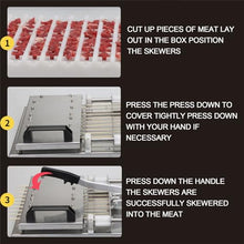 JYXYXSCP 10-skewers Stainless Steel BBQ Skewer Making Machine, BBQ Skewer Meat Skewer Tool, Manual Kebab Skewer Making Tool, Fast Portable Kebab Box