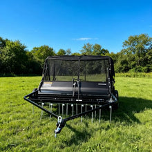 42" Tow-Behind Combo Lawn Sweeper with Dethatcher and Hamper
