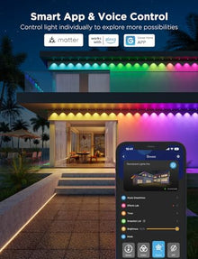 Govee 200ft Permanent Outdoor Lights Pro with 120 RGBIC LED, 75 Scene Modes, IP67 Waterproof, Works with Alexa - White
