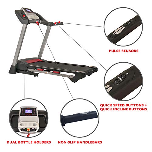 Sunny Health & Fitness Folding Treadmill Gray