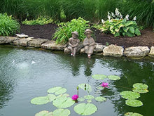 The Best Industries Fishing Boy & Girl Cast Stone Statues Classic Iron