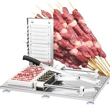 DFTWJMA 10-Hole Manual Mutton Kebab Maker - BBQ Bamboo Skewers for Perfects Meat & Vegetable Grilling at Home, Ideals for Parties & Outdoor Barbecues