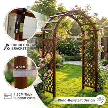 MBBTAG Wood Garden Arch Trellis for Climbing Plants Outdoor, Heavy Duty Garden Arbor Archway Trellis with Ground Anchors for Roses Vines Lawn Pathway and Wedding Decor(180x50x250cm)