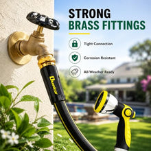 Dkenicor 200FT Expandable Garden Hose, 5/8 Inch Heavy Duty Leak-Proof Water Hose with 600PSI Pressure, for Gardening, RV, and Pet Wash, Yellow Green-6PC