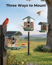 Solar Bird Feeder with Camera, 4K Auto Focus, Kiwibit Bird Feeder 2 Pro