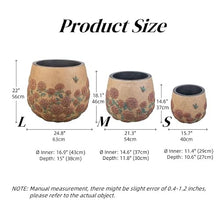 Resin-Stone Composite Pots for Plants, Vintage Plant Pot with Drainage Hole, Classic Flower Pot, Outdoor Large Planter for Gardening, Hotel Decoration(Clay,Medium)