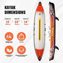 FunWater Inflatable Fishing Kayak 13’X33”X14” Portable Recreational Kayak Orange/White