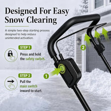 QIUNAOZI Cordless Snow Blower, Nylon Spiral Blade, for Driveway & Patio