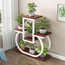 ZOCWJK Creative 4 Tier Plant Stand Indoor, Multi Layered Iron Flower Pot Racks for Plants Multiple, Large Metal Tall Curved Oval Plant Shelf,