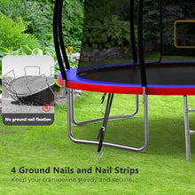 Lyromix 12FT Outdoor Trampoline with Safety Enclosure Red & Blue