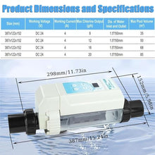 Salt Chlorine Generator, EC 8/12/16/20g/h Spa Chlorine Generator Electrolyzer Swimming Pool Salt Chlorination System, Automatic Cleaning Function, Advanced Microcomputer Technology For Spa Pools,12g/h