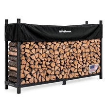 Woodhaven 8-Foot Raised Firewood Rack w/Cover, 1/2 Cord | Made in USA