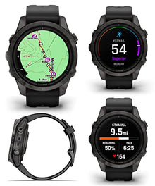 Wearable4U Garmin epix Pro (Gen 2) Sapphire Edition Smartwatch with Black White Earbuds Bundle Carbon Gray Titanium/Black
