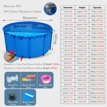 13 Foot 11 10 Feet 9 8 7 6 Foot 5 4 3 Ft Diameter Above Ground Pool/ Raised Fish Pond, Outdoor Backyard Garden Deck Patio Frame Pool - 23 31 39 48 In Deep Aquaponic Water Tank(1890L/499Gal - 2x0.6m(Dx