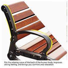LASEVE Garden Benches, Outdoor Cast Aluminum Park Bench, Aluminum Alloy Imitation Wood Grain Leisure Bench with Backrest and Armrests, Out Suitable for Outdoor and Indoor