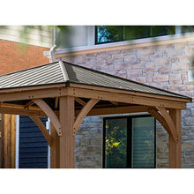 Yardistry 12' x 12' Cedar Wood Gazebo with Aluminum Roof Mocha Brown