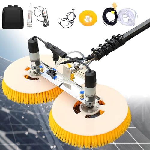 Lissontine Solar Panel Cleaning Brush, Automatic Outdoor Window Glass Solar, Electric Water Fed Kit, Extendable Water Fed Pool Cleaning Brush and Other Cleaning Activities 3.5M-Converter