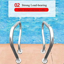BSNANCA Swimming Pool Safety Hand Rail 2 Packs Pool Handrails, Summer Swimming Pool Ramp Handrails, Outdoor Stainless Steel Safety Pool Hand Rails for Inground Pool Entry (1.5mm) ()