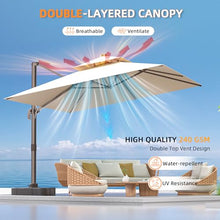 ORYNTREX 10' X 13' Outdoor Patio Umbrella Large Rectangle Cantilever Umbrella Heavy Duty 360°Rotation Offset Umbrella for Garden Deck Pool Patio,Beige