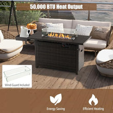 Tangkula 52 Inch 50,000 BTU Patio Propane Fire Pit Table with Wind Guard