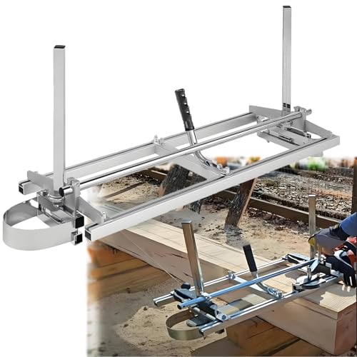 Chainsaw Milling Machine,Portable Chain Saw Mill Planking Milling Machine,Wood Cutting Chainsaw Accessories with Scale, Adjustable Thickness,Rail Mill Guide for Carpenters