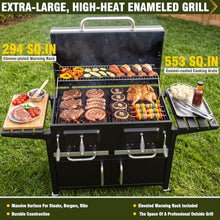 Bestfire 63" Oversized Charcoal Grill with Smoker, Large Outdoor BBQ