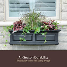 Mayne Newhaven 72in Self-Watering Rectangular Window Box Planter, Black